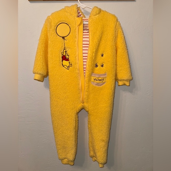 Disney Pooh Bear Little Sleepies Sherpa One Piece Outerwear 18-24 Romper - Picture 6 of 9